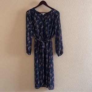 DR2 Midi Paisley Belted Dress Size Small